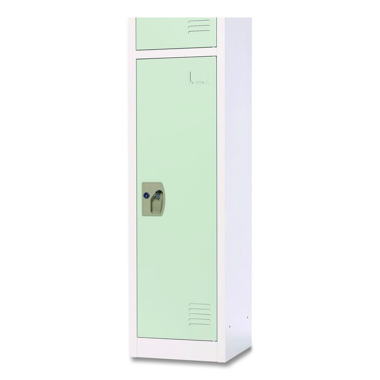 Steel Storage Locker, 1 Compartment, 12 x 12 x 72, Misty Green