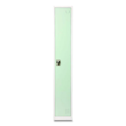 Steel Storage Locker, 1 Compartment, 12 x 12 x 72, Misty Green