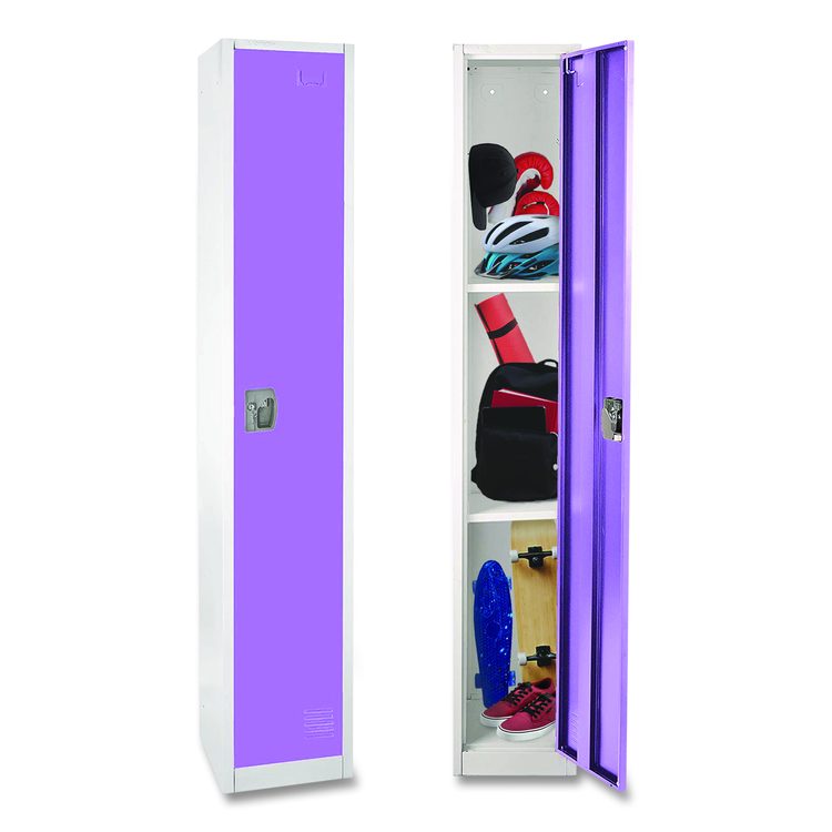 Steel Storage Locker, 1 Compartment, 12 x 12 x 72, Purple