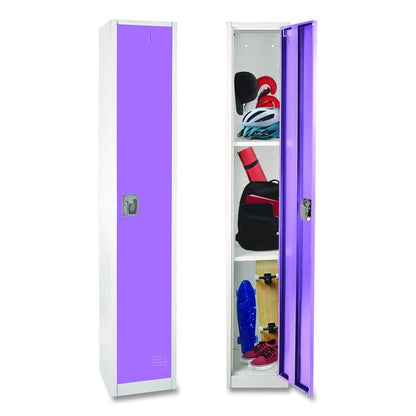Steel Storage Locker, 1 Compartment, 12 x 12 x 72, Purple