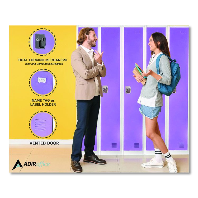 Steel Storage Locker, 1 Compartment, 12 x 12 x 72, Purple