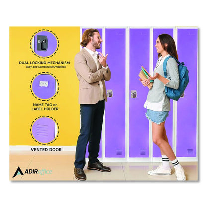 Steel Storage Locker, 1 Compartment, 12 x 12 x 72, Purple