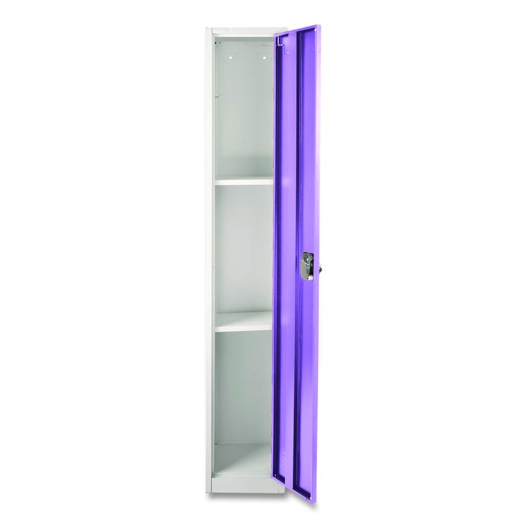 Steel Storage Locker, 1 Compartment, 12 x 12 x 72, Purple
