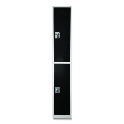 Steel Storage Locker, 2 Compartment, 12 x 12 x 72, Black