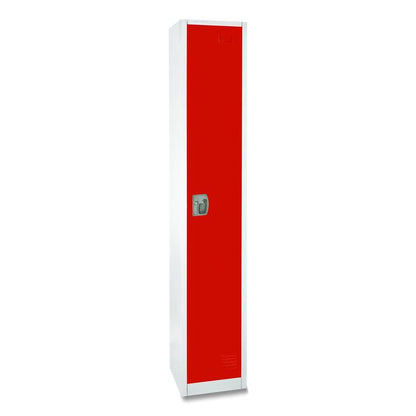 Steel Storage Locker, 1 Compartment, 12 x 12 x 72, Red