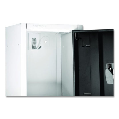 Steel Storage Locker, 2 Compartment, 12 x 12 x 72, Black