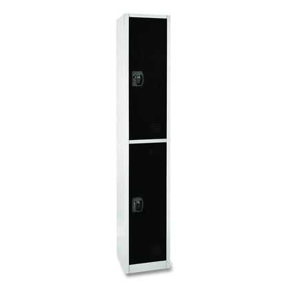 Steel Storage Locker, 2 Compartment, 12 x 12 x 72, Black