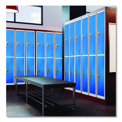 Steel Storage Locker, 2 Compartment, 12 x 12 x 72, Blue
