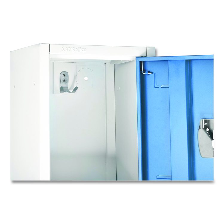 Steel Storage Locker, 2 Compartment, 12 x 12 x 72, Blue