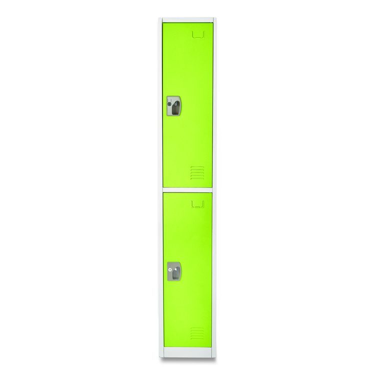 Steel Storage Locker, 2 Compartment, 12 x 12 x 72, Green