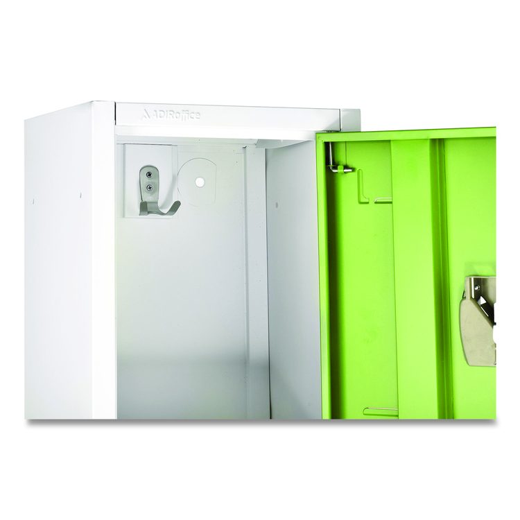 Steel Storage Locker, 2 Compartment, 12 x 12 x 72, Green