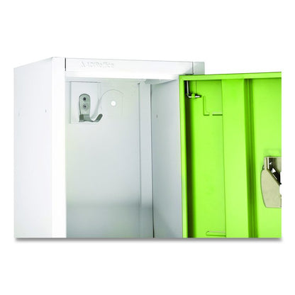 Steel Storage Locker, 2 Compartment, 12 x 12 x 72, Green
