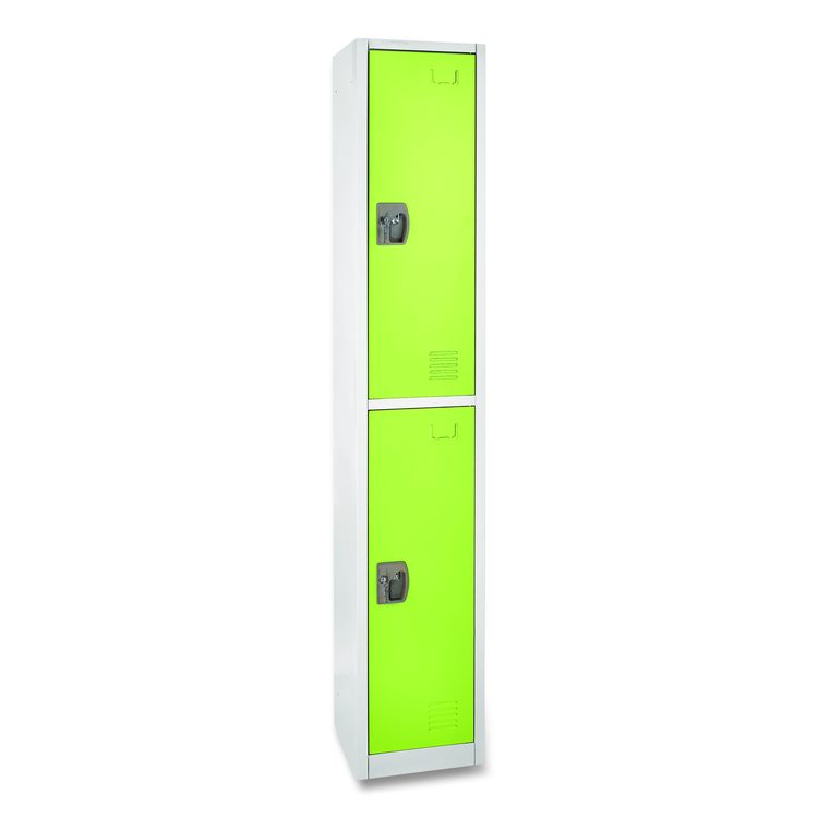 Steel Storage Locker, 2 Compartment, 12 x 12 x 72, Green