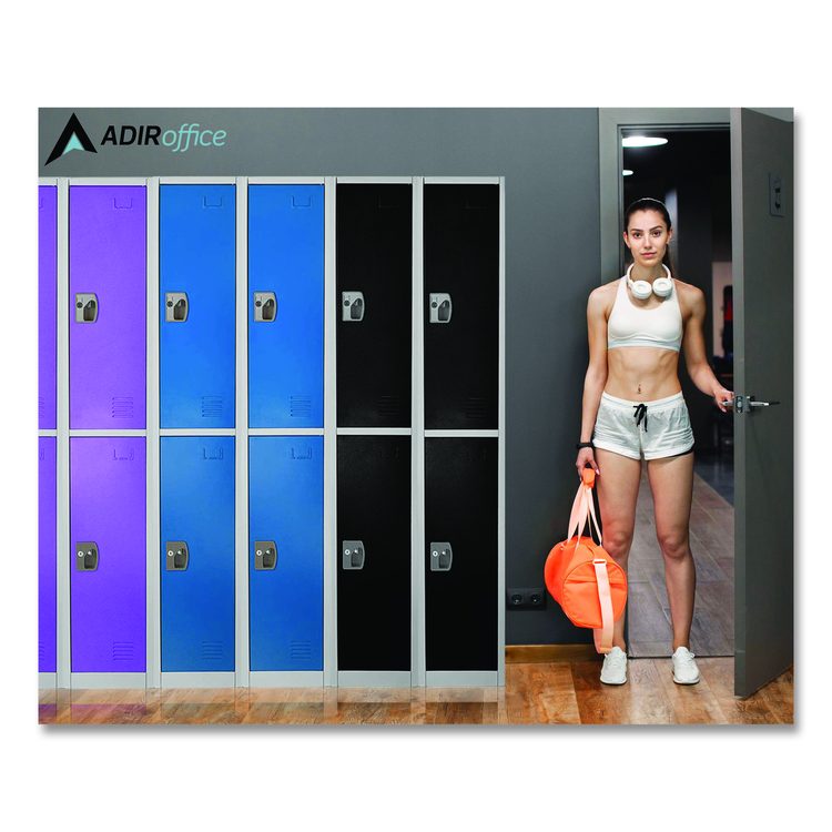 Steel Storage Locker, 2 Compartment, 12 x 12 x 72, Purple