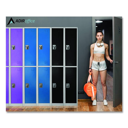Steel Storage Locker, 2 Compartment, 12 x 12 x 72, Purple