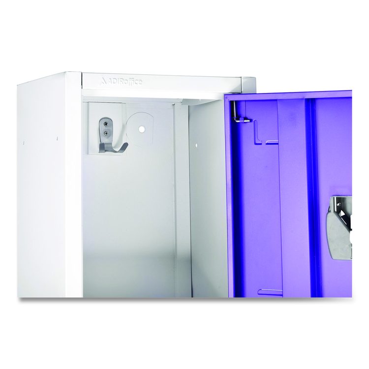 Steel Storage Locker, 2 Compartment, 12 x 12 x 72, Purple