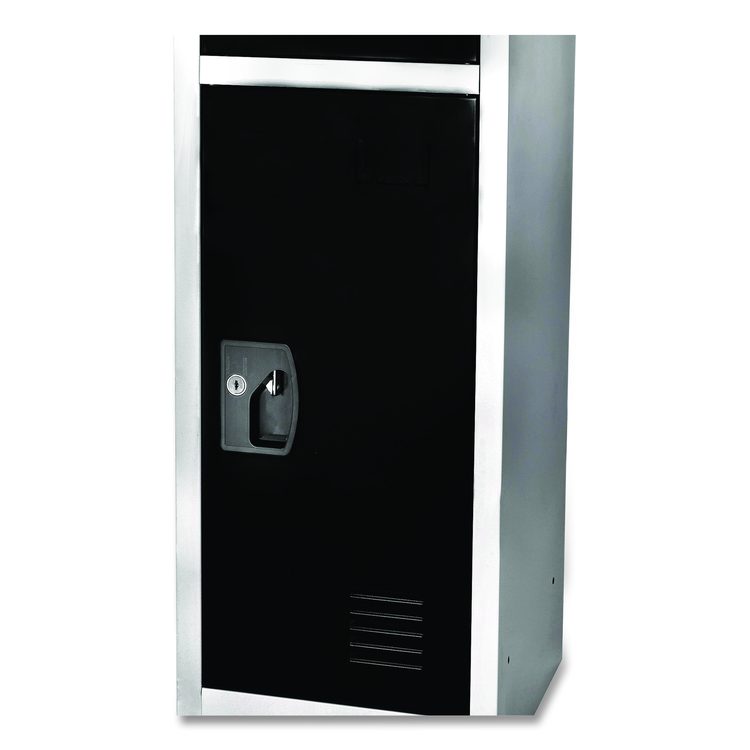 Steel Storage Locker, 3 Compartment, 12 x 12 x 72, Black
