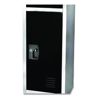 Steel Storage Locker, 3 Compartment, 12 x 12 x 72, Black