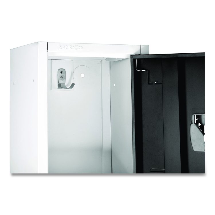 Steel Storage Locker, 3 Compartment, 12 x 12 x 72, Black