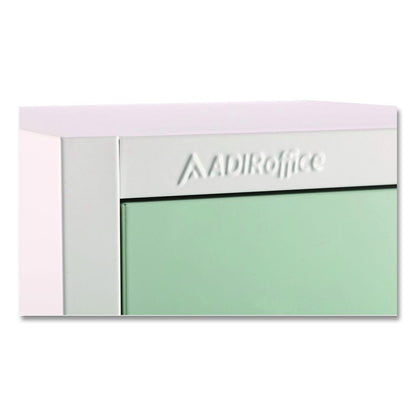 Steel Storage Locker, 3 Compartment, 12 x 12 x 72, Misty Green