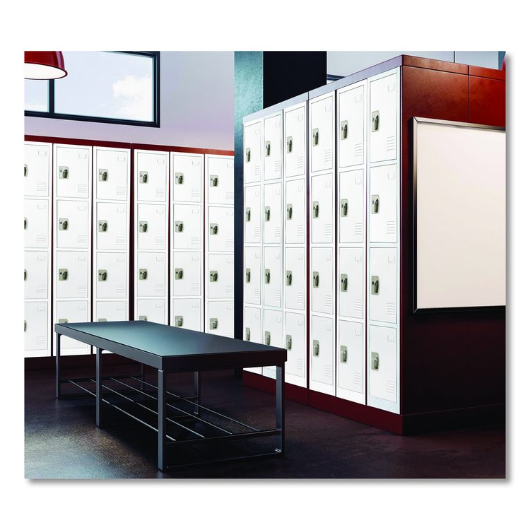 Steel Storage Locker, 4 Compartment, 12 x 12 x 72, White