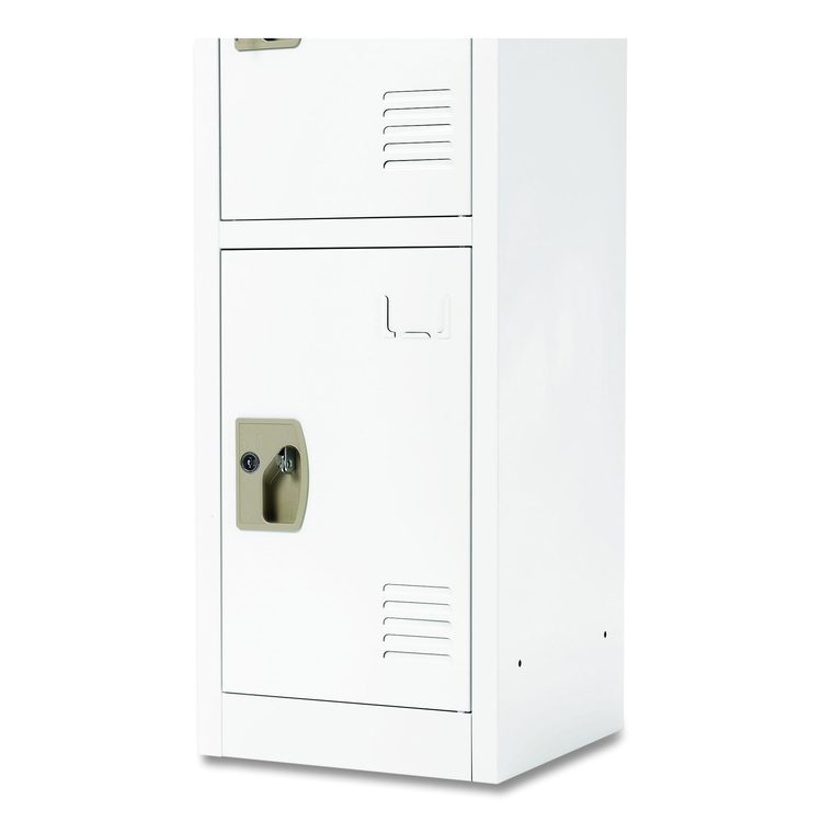 Steel Storage Locker, 4 Compartment, 12 x 12 x 72, White