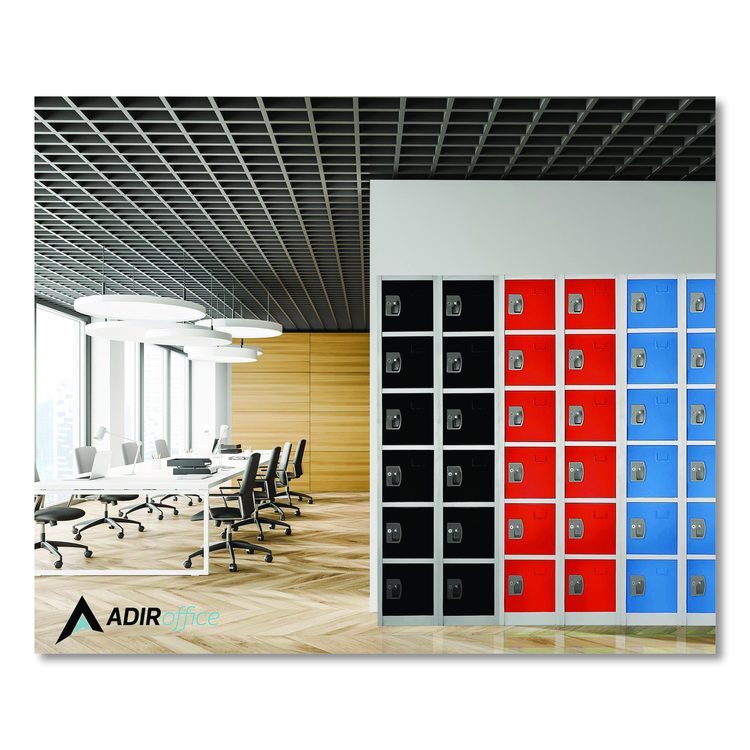 Steel Storage Locker, 6 Compartment, 12 x 12 x 72, Black