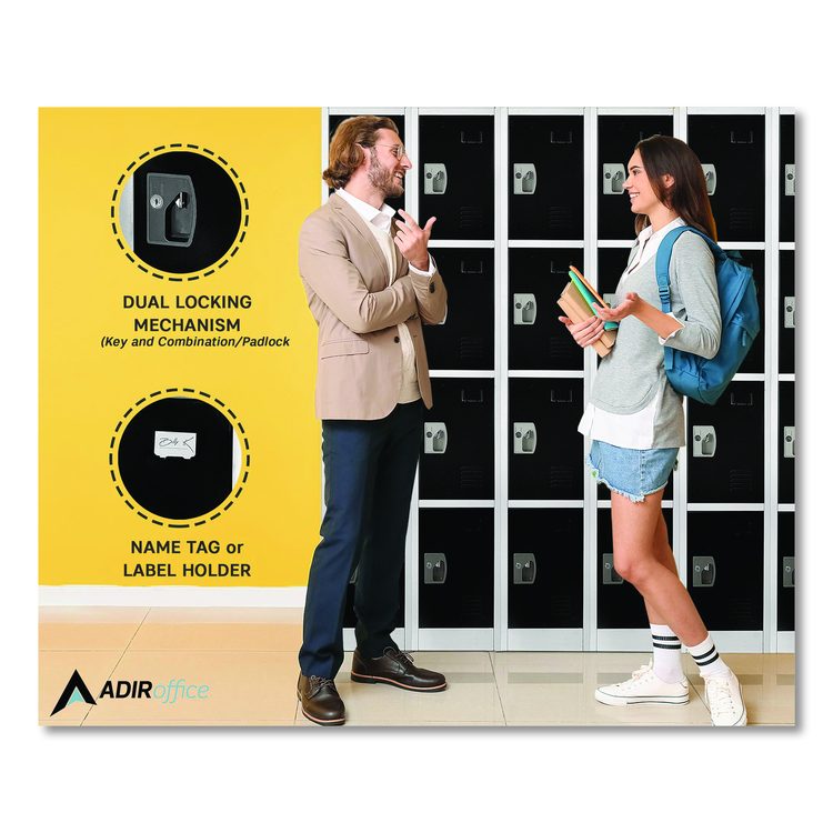 Steel Storage Locker, 6 Compartment, 12 x 12 x 72, Black
