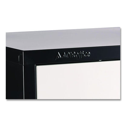Steel Storage Locker, 4 Compartment, 12 x 12 x 72, Black Body/White Doors