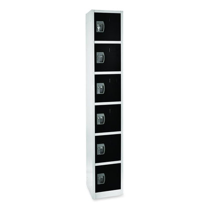 Steel Storage Locker, 6 Compartment, 12 x 12 x 72, Black