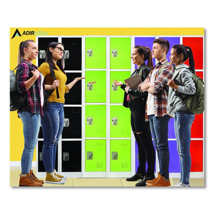 Steel Storage Locker, 4 Compartment, 12 x 12 x 72, Green