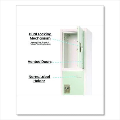Steel Storage Locker, 4 Compartment, 12 x 12 x 72, Misty Green