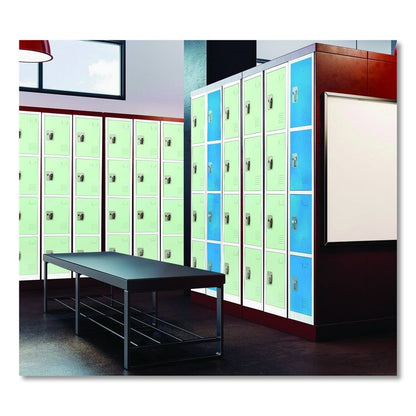 Steel Storage Locker, 4 Compartment, 12 x 12 x 72, Misty Green