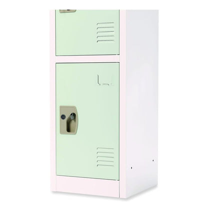 Steel Storage Locker, 4 Compartment, 12 x 12 x 72, Misty Green