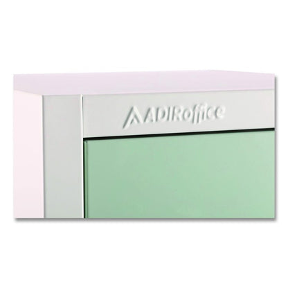 Steel Storage Locker, 4 Compartment, 12 x 12 x 72, Misty Green