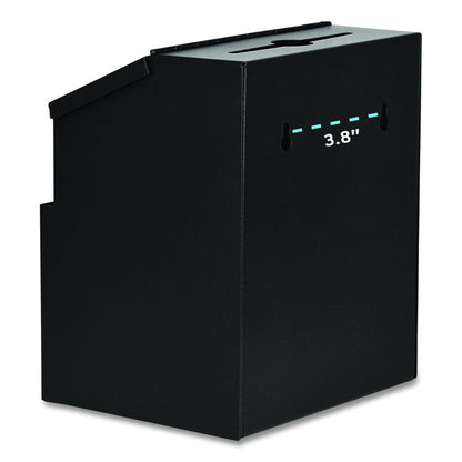 Wall Mountable Steel Suggestion Secure Drop Box with Key, 7 x 6 x 8.5, Stainless Steel 304, Black
