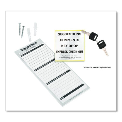 Wall Mountable Steel Suggestion Secure Drop Box with Key, 7 x 6 x 8.5, Stainless Steel 304, Black