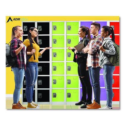 Steel Storage Locker, 6 Compartment, 12 x 12 x 72, Green
