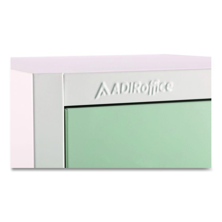 Steel Storage Locker, 6 Compartment, 12 x 12 x 72, Misty Green