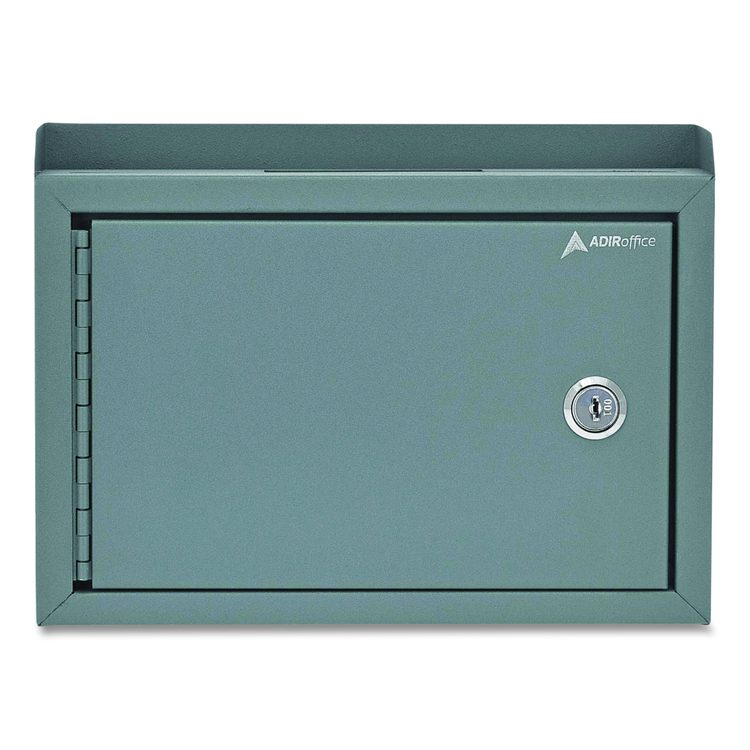 Medium Size Steel Multi-Purpose Secure Drop Box, 9.8 x 3.4 x 7.5, Gray