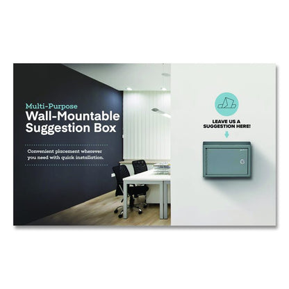 Medium Size Steel Multi-Purpose Secure Drop Box, 9.8 x 3.4 x 7.5, Gray