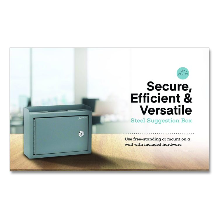 Medium Size Steel Multi-Purpose Secure Drop Box, 9.8 x 3.4 x 7.5, Gray