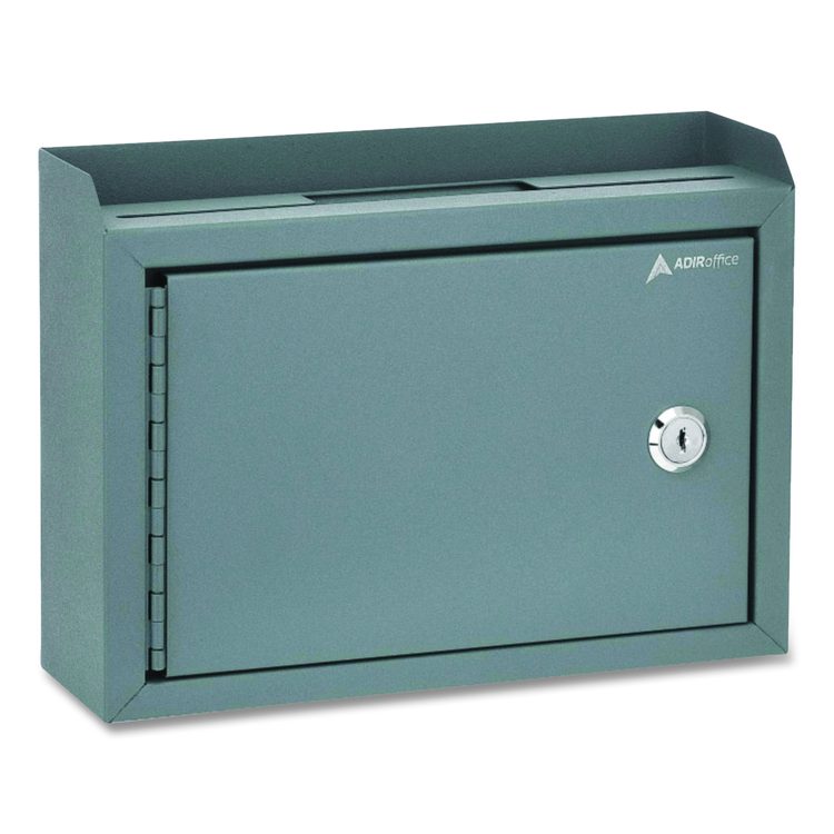 Medium Size Steel Multi-Purpose Secure Drop Box, 9.8 x 3.4 x 7.5, Gray
