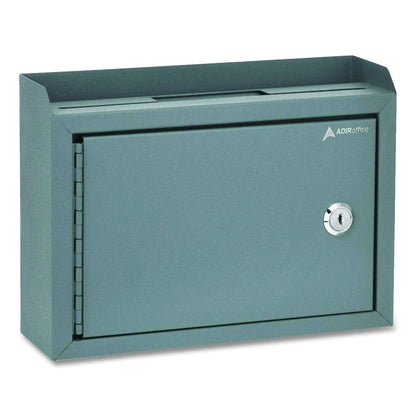 Medium Size Steel Multi-Purpose Secure Drop Box, 9.8 x 3.4 x 7.5, Gray