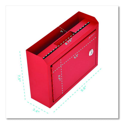 Medium Size Steel Multi-Purpose Secure Drop Box, 9.8 x 3.4 x 7.5, Red