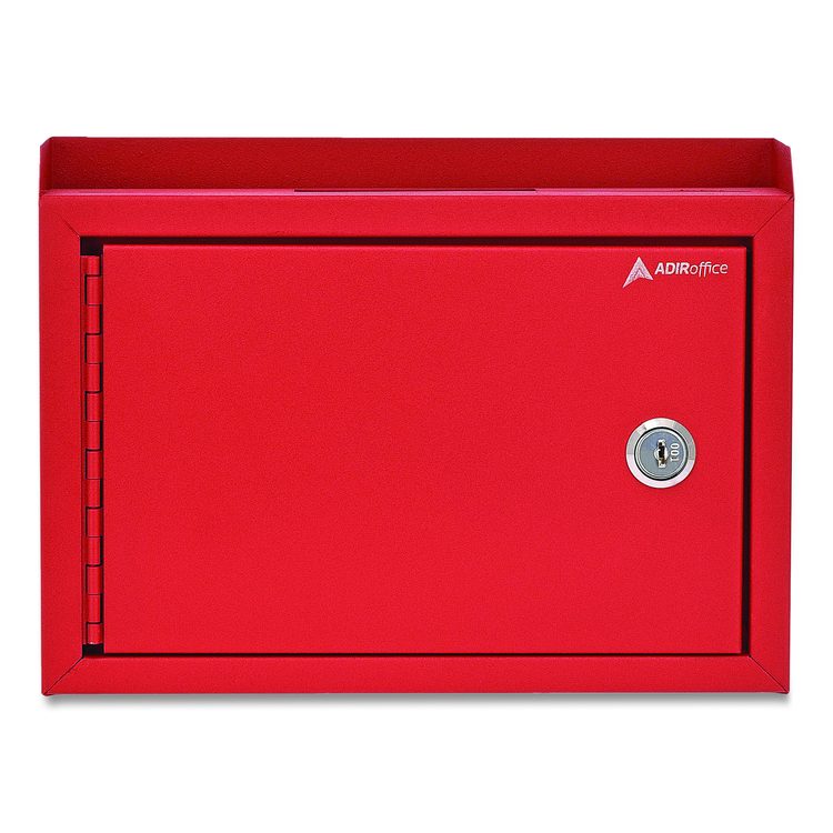 Medium Size Steel Multi-Purpose Secure Drop Box, 9.8 x 3.4 x 7.5, Red