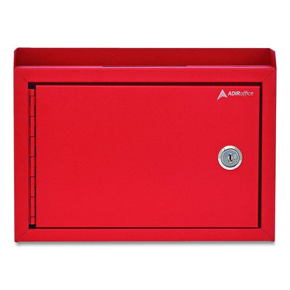 Medium Size Steel Multi-Purpose Secure Drop Box, 9.8 x 3.4 x 7.5, Red