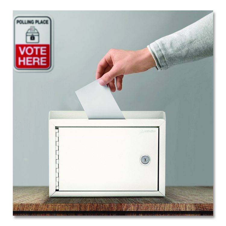 Medium Size Steel Multi-Purpose Secure Drop Box, 9.8 x 3.4 x 7.5, White