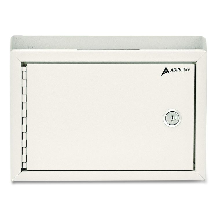 Medium Size Steel Multi-Purpose Secure Drop Box, 9.8 x 3.4 x 7.5, White