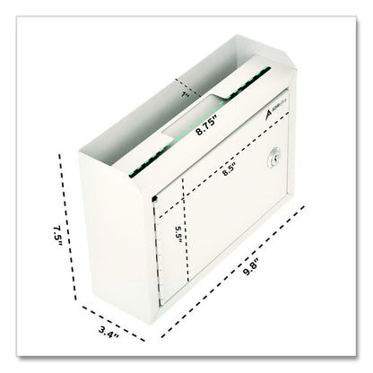 Medium Size Steel Multi-Purpose Secure Drop Box, 9.8 x 3.4 x 7.5, White